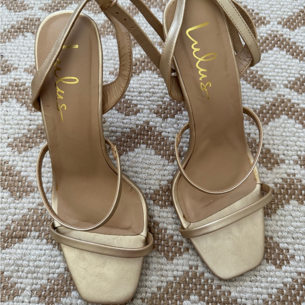 Lulu's Elegant Cream Strappy Heels